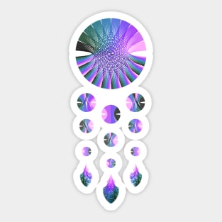 Dream Catcher | Nebula Graphs Pink Blue Green (White) Sticker